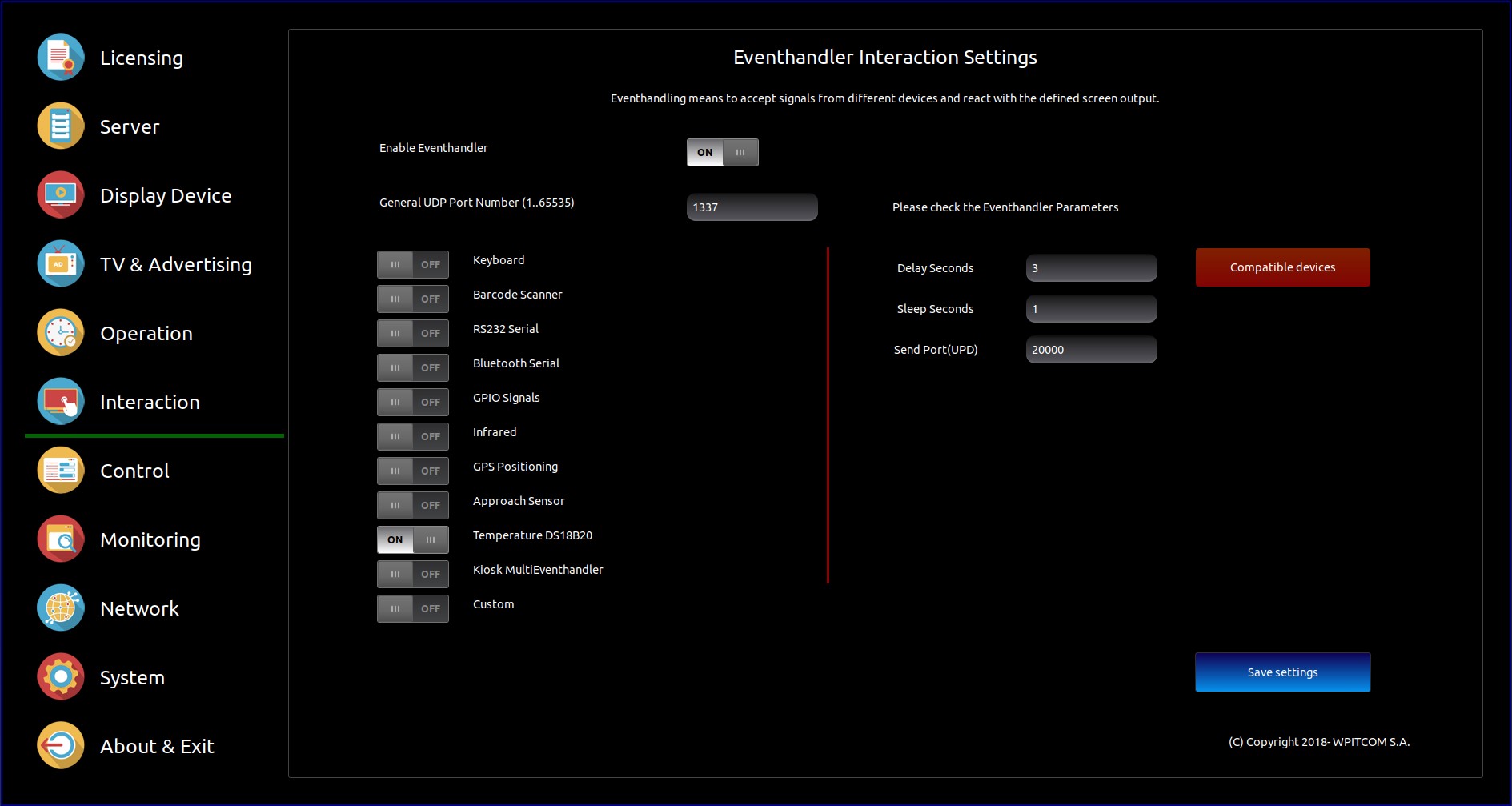 WPITCOM Dsiplay Box Eventhandler Configuration