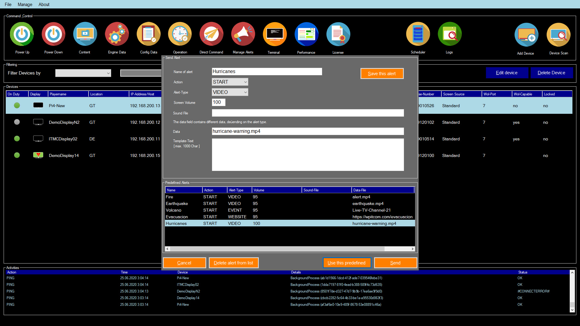 WPITCOM Display Manager 2 Alert Management