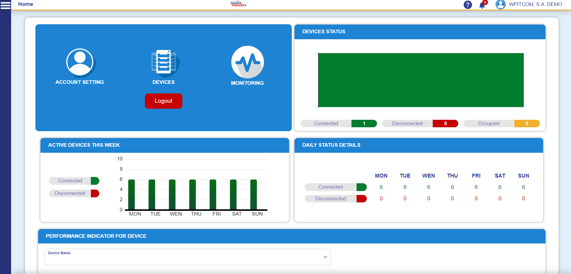 WPITCOM Dashboard Signage Manager 3